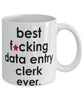 Funny B3st F-cking Data Entry Clerk Ever Coffee Mug White