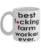 Funny B3st F-cking Farm Worker Ever Coffee Mug White