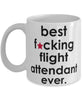 Funny B3st F-cking Flight Attendant Ever Coffee Mug White