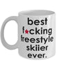 Funny B3st F-cking Freestyle Skiier Ever Coffee Mug White