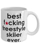 Funny B3st F-cking Freestyle Skiier Ever Coffee Mug White