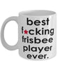 Funny B3st F-cking Frisbee Player Ever Coffee Mug White