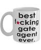 Funny B3st F-cking Gate Agent Ever Coffee Mug White