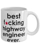 Funny B3st F-cking Highway Engineer Ever Coffee Mug White