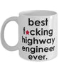 Funny B3st F-cking Highway Engineer Ever Coffee Mug White