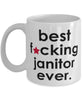 Funny B3st F-cking Janitor Ever Coffee Mug White