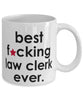 Funny B3st F-cking Law Clerk Ever Coffee Mug White