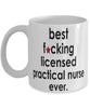 Funny B3st F-cking Licensed Practical Nurse Ever Coffee Mug White