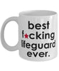 Funny B3st F-cking Lifeguard Ever Coffee Mug White