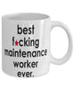 Funny B3st F-cking Maintenance Worker Ever Coffee Mug White