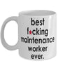 Funny B3st F-cking Maintenance Worker Ever Coffee Mug White