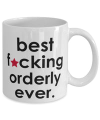 Funny B3st F-cking Orderly Ever Coffee Mug White