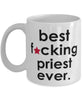 Funny B3st F-cking Priest Ever Coffee Mug White