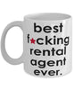 Funny B3st F-cking Rental Agent Ever Coffee Mug White