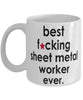 Funny B3st F-cking Sheet Metal Worker Ever Coffee Mug White