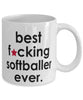 Funny B3st F-cking Softballer Ever Coffee Mug White