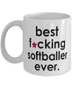 Funny B3st F-cking Softballer Ever Coffee Mug White