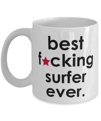 Funny B3st F-cking Surfer Ever Coffee Mug White