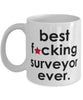 Funny B3st F-cking Surveyor Ever Coffee Mug White