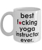 Funny B3st F-cking Yoga Instructor Ever Coffee Mug White