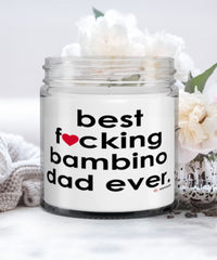 Funny Bambino Cat Candle B3st F-cking Bambino Dad Ever 9oz Vanilla Scented Candles Soy Wax