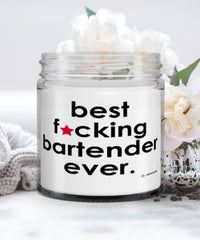 Funny Bartender Candle B3st F-cking Bartender Ever 9oz Vanilla Scented Candles Soy Wax