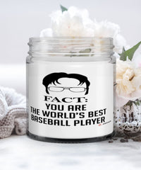 Funny Baseball Candle Fact You Are The Worlds B3st Baseball Player 9oz Vanilla Scented Candles Soy Wax