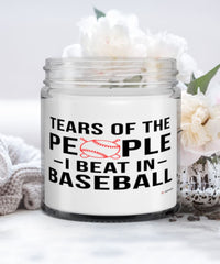 Funny Baseballer Candle Tears Of The People I Beat In Baseball 9oz Vanilla Scented Candles Soy Wax