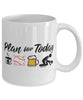 Funny Baseballer Mug Adult Humor Plan For Today Baseball Coffee Mug 11oz 15oz White