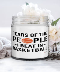 Funny Basketballer Candle Tears Of The People I Beat In Basketball 9oz Vanilla Scented Candles Soy Wax