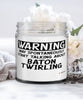 Funny Baton Twirling Candle Warning May Spontaneously Start Talking About Baton Twirling 9oz Vanilla Scented Candles Soy Wax