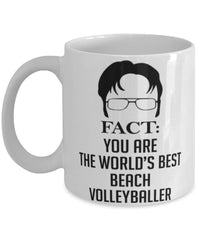 Funny Beach Volleyball Mug Fact You Are The Worlds B3st Beach Volleyballer Coffee Cup White