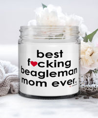 Funny Beagleman Dog Candle B3st F-cking Beagleman Mom Ever 9oz Vanilla Scented Candles Soy Wax