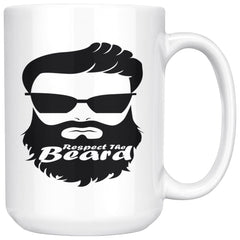 Funny Beard Mug Respect the Beard 15oz White Coffee Mugs