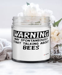 Funny Beekeeping Candle Warning May Spontaneously Start Talking About Beekeeping 9oz Vanilla Scented Candles Soy Wax