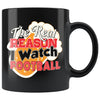 Funny Beer Mug Beer The Real Reason I Watch Football 11oz Black Coffee Mugs