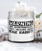 Funny Beige Rabbit Candle Warning May Spontaneously Start Talking About Beige Rabbits 9oz Vanilla Scented Candles Soy Wax