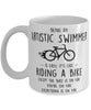 Funny Being A Artistic Swimmer Is Easy It's Like Riding A Bike Except Coffee Mug White