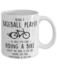 Funny Being A Baseball Player Is Easy It's Like Riding A Bike Except Coffee Mug White