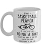 Funny Being A Basketball player Is Easy It's Like Riding A Bike Except Coffee Mug White