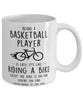 Funny Being A Basketball player Is Easy It's Like Riding A Bike Except Coffee Mug White