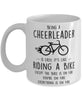 Funny Being A Cheerleader Is Easy It's Like Riding A Bike Except Coffee Mug White