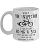Funny Being A Fire Inspector Is Easy It's Like Riding A Bike Except Coffee Mug White
