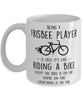 Funny Being A Frisbee Player Is Easy It's Like Riding A Bike Except Coffee Mug White