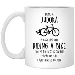 Funny Being A Judoka Is Easy It's Like Riding A Bike Except Coffee Mug 11oz White XP8434