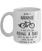 Funny Being A Nannie Is Easy It's Like Riding A Bike Except Coffee Mug White