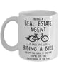 Funny Being A Real Estate Agent Is Easy It's Like Riding A Bike Except Coffee Mug White