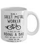 Funny Being A Sheet Metal Worker Is Easy It's Like Riding A Bike Except Coffee Mug White