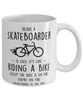 Funny Being A Skateboarder Is Easy It's Like Riding A Bike Except Coffee Mug White