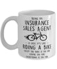 Funny Being An Insurance Sales Agent Is Easy It's Like Riding A Bike Except Coffee Mug White